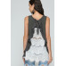 Sleeveless Back Lace Ruffle Detail Tank Top