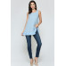 Sleeveless Back Lace Ruffle Detail Tank Top