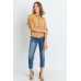 Short Sleeve Button Up Top With Tie Sleeve