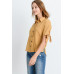 Short Sleeve Button Up Top With Tie Sleeve