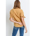 Short Sleeve Button Up Top With Tie Sleeve