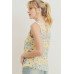Printed Terry Back Opened Sleeveless Top