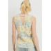 Printed Terry Back Opened Sleeveless Top