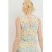 Printed Terry Back Opened Sleeveless Top