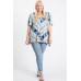 Short Sleeve Aztec Patterned Layered Top