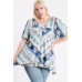 Short Sleeve Aztec Patterned Layered Top