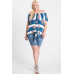 Off Shoulder Ruffled Front Tie Top