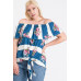 Off Shoulder Ruffled Front Tie Top