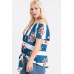 Off Shoulder Ruffled Front Tie Top