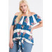 Off Shoulder Ruffled Front Tie Top