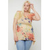 Multi-colored Watercolor Flower Print Tunic