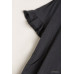 Short Ruffle Frayed Hem And Round Neck Dress With Pockets