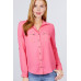 3/4 Roll Up Sleeve Pocket W/zipper Detail Woven Blouse