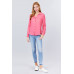 3/4 Roll Up Sleeve Pocket W/zipper Detail Woven Blouse