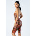Zebra Print Tube Romper With Front O Ring Zipper Detail