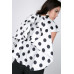 Cascade Ruffle Detail Polka Dot Print Top