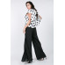 Cascade Ruffle Detail Polka Dot Print Top