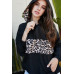 Contrast Leopard Print Front Zipper Up Kangaroo Pocket Windbreaker Hoodie