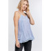 Boho Scallop Lace Trim Detailed Button Down Solid Subtle Textured Slit Side Overlay Layered Cami Top