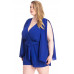 Shimmer Fabric Draped Open Sleeve Romper