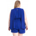 Shimmer Fabric Draped Open Sleeve Romper