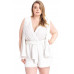 Shimmer Fabric Draped Open Sleeve Romper