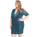 Ribbed Shimmer Shirring Mini Dress