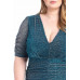 Ribbed Shimmer Shirring Mini Dress