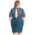 Ribbed Shimmer Shirring Mini Dress