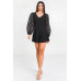 V Neckline Solid Romper
