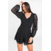 V Neckline Solid Romper