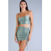 Sexy Spaghetti Strap Darted Under Bust Crop Top