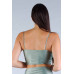 Sexy Spaghetti Strap Darted Under Bust Crop Top