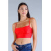 Sexy Spaghetti Strap Darted Under Bust Crop Top