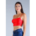Sexy Spaghetti Strap Darted Under Bust Crop Top