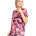 Tie Dye Print Short Sleeve Top