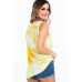 Tie-dye Knit Top Featured In A Scoop Neckline And Sleeveless