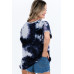 Tie-dye Top Featured In A V-neckline And Cuff Sort Sleeves