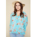 Plus Size Floral Chiffon Sheer Surplice Top