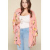 Plus Size Floral Printed Oversize Flowy And Airy Kimono With Dramatic Bell Sleeves