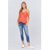 V-neck w/front bow tie eyelet woven cami top