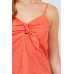 V-neck w/front bow tie eyelet woven cami top