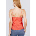 V-neck w/front bow tie eyelet woven cami top