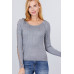 Long Sleeve W/strappy Detail Round Neck Rib Sweater Top