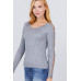 Long Sleeve W/strappy Detail Round Neck Rib Sweater Top
