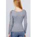 Long Sleeve W/strappy Detail Round Neck Rib Sweater Top