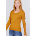 Long Sleeve W/strappy Detail Round Neck Rib Sweater Top