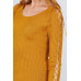 Long Sleeve W/strappy Detail Round Neck Rib Sweater Top