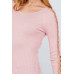 Long Sleeve W/strappy Detail Round Neck Rib Sweater Top