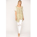 Star Textured Knit Mixed Tunic Top With Shark Bite Hem